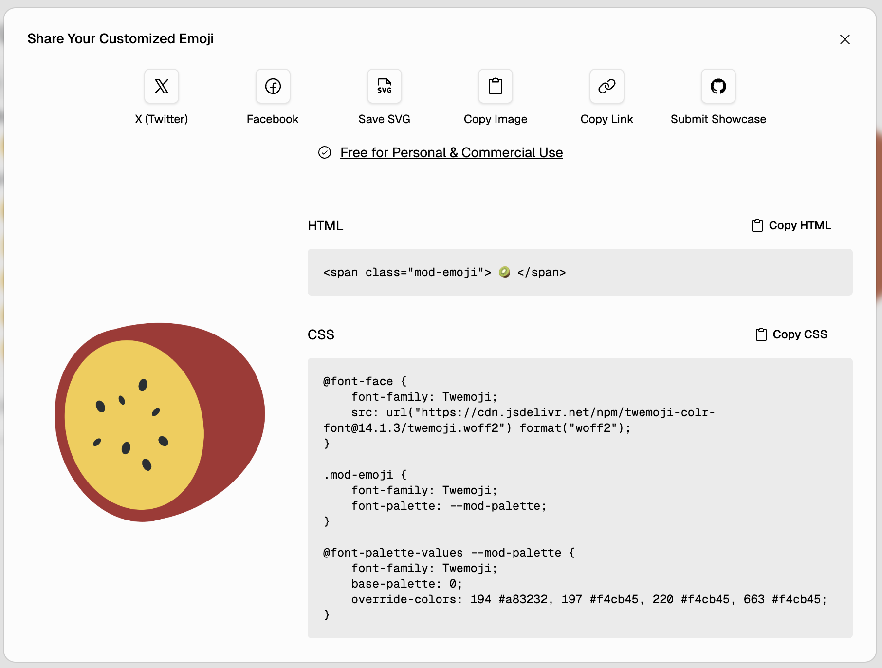Emoji Salon Share Dialog